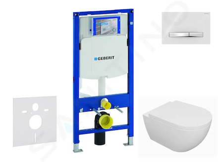 Geberit Duofix - Set předstěnové instalace, klozetu Oudee a sedátka softclose, tlačítko Sigma50, chrom/alpská bílá SANI11CA3126