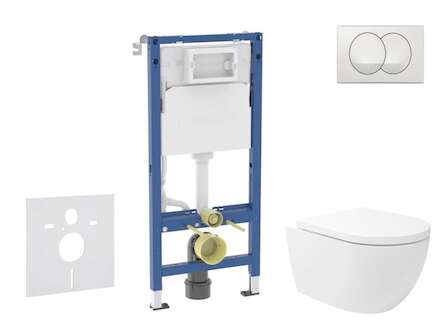 Geberit Duofix - Set předstěnové instalace, klozetu Oudee Vortex a sedátka softclose, tlačítko Delta, bílá SANI11CA3180B