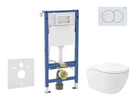 Geberit Duofix - Set předstěnové instalace, klozetu Oudee Vortex a sedátka softclose, tlačítko Delta01, alpská bílá SANI11CA3179