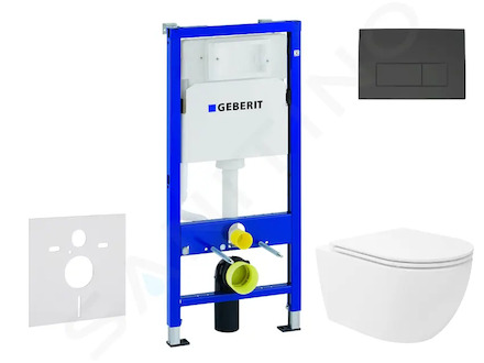 Geberit Duofix - Set předstěnové instalace, klozetu Oudee Vortex a sedátka softclose, tlačítko Delta50, matná černá SANI11CA5155