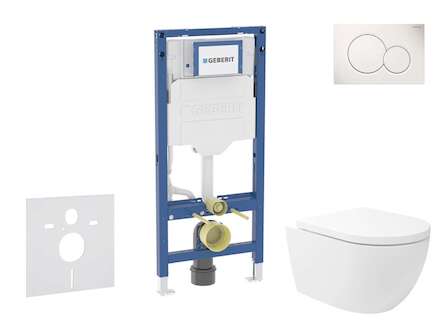Geberit Duofix - Set předstěnové instalace, klozetu Oudee Vortex a sedátka softclose, tlačítko Sigma01, alpská bílá SANI11CA3173