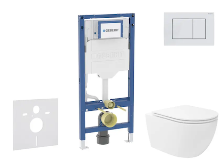 Geberit Duofix - Set předstěnové instalace, klozetu Oudee Vortex a sedátka softclose, tlačítko Sigma20, bílá/bílá mat SANI11CA31