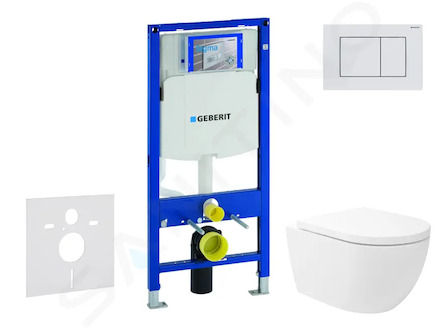 Geberit Duofix - Set předstěnové instalace, klozetu Oudee Vortex a sedátka softclose, tlačítko Sigma30, bílá/bílá mat SANI11CA31