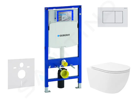 Geberit Duofix - Set předstěnové instalace, klozetu Oudee Vortex a sedátka softclose, tlačítko Sigma30, bílá/bílá mat SANI11CA31