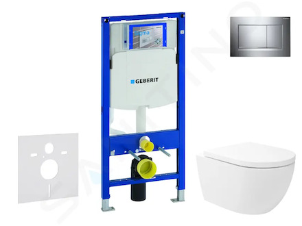 Geberit Duofix - Set předstěnové instalace, klozetu Oudee Vortex a sedátka softclose, tlačítko Sigma30, chrom SANI11CA1147