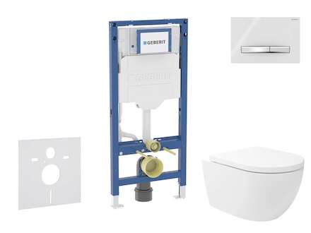 Geberit Duofix - Set předstěnové instalace, klozetu Oudee Vortex a sedátka softclose, tlačítko Sigma50, chrom/alpská bílá SANI11