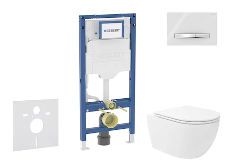 Geberit Duofix - Set předstěnové instalace, klozetu Oudee Vortex a sedátka softclose, tlačítko Sigma50, chrom/alpská bílá SANI11