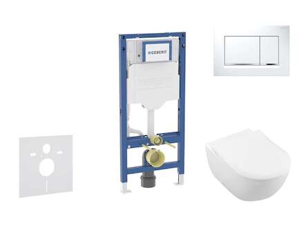 Geberit Duofix - Set předstěnové instalace, klozetu Subway 2.0 a sedátka softclose, tlačítko Sigma30, bílá/lesklý chrom SANI11CK
