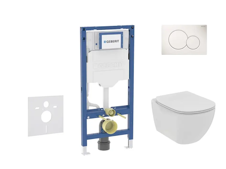 Geberit Duofix - Set předstěnové instalace, klozetu Tesi a sedátka softclose, tlačítko Sigma01, alpská bílá SANI11CD3108