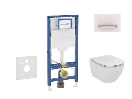 Geberit Duofix - Set předstěnové instalace, klozetu Tesi a sedátka, tlačítko Sigma50, alpská bílá SANI11CD3123