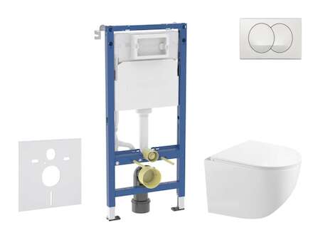 Geberit Duofix - Set předstěnové instalace, kompaktního klozetu Gaia a sedátka softclose, tlačítko Delta, bílá SANI11CA3150B
