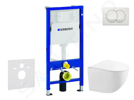 Geberit Duofix - Set předstěnové instalace, kompaktního klozetu Gaia a sedátka softclose, tlačítko Delta, bílá SANI11CA3150