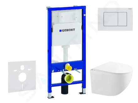 Geberit Duofix - Set předstěnové instalace, kompaktního klozetu Gaia a sedátka softclose, tlačítko Delta30, alpská bílá SANI11CA