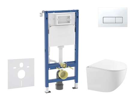 Geberit Duofix - Set předstěnové instalace, kompaktního klozetu Gaia a sedátka softclose, tlačítko Delta50, alpská bílá SANI11CA