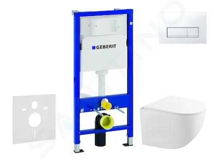 Geberit Duofix - Set předstěnové instalace, kompaktního klozetu Gaia a sedátka softclose, tlačítko Delta50, alpská bílá SANI11CA