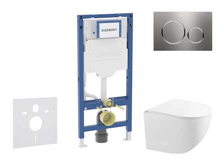 Geberit Duofix - Set předstěnové instalace, kompaktního klozetu Gaia a sedátka softclose, tlačítko Sigma20, nerez SANI11CA6104B