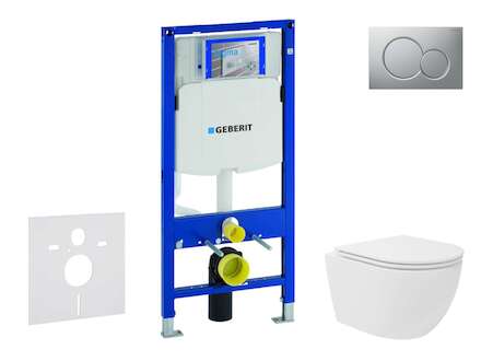 Geberit Duofix - Set předstěnové instalace, kompaktního klozetu Oudee Vortex a sedátka softclose, tlačítko Sigma01, lakovaný mat