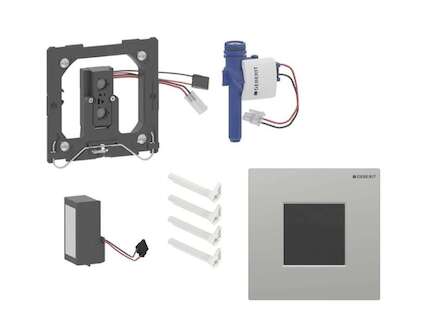 Geberit  - Elektronické ovládání splachování pisoárů typ 01, síťové napájení, easy to clean, Bluetooth, matný chrom 116.093.JQ.1