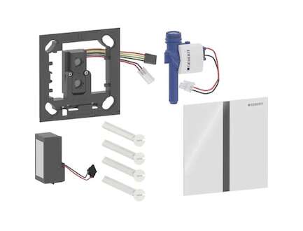 Geberit  - Elektronické ovládání splachování pisoárů typ 40, síťové napájení, Bluetooth, sklo/bílá 116.227.SI.1