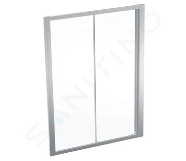 Geberit GEO - Sprchové dveře 140x190 cm, stříbrná/čiré sklo 560.163.00.2