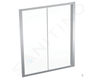 Geberit GEO - Sprchové dveře 160x190 cm, stříbrná/čiré sklo 560.183.00.2