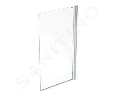 Geberit GEO - Vanová zástěna 80x150 cm, stříbrná/čiré sklo 560.118.00.2