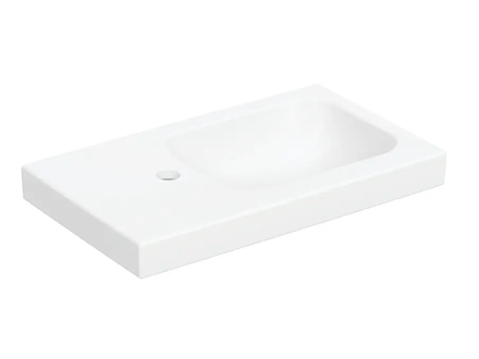 Geberit iCon - Umývátko 53x31 cm, bez přepadu, otvor pro baterii vlevo, matná bílá 501.833.JT.1