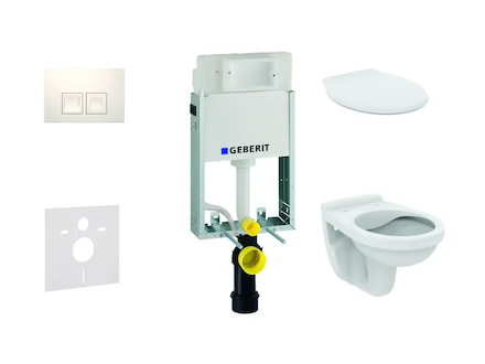 Geberit Kombifix - Set předstěnové instalace, klozet Alpha se sedátkem, tlačítko Delta35, alpská bílá 110.100.00.1 NR4