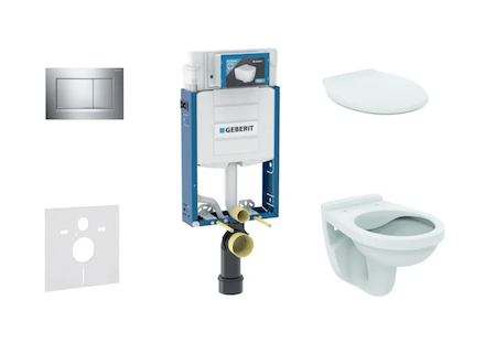Geberit Kombifix - Set předstěnové instalace, klozet Alpha se sedátkem, tlačítko Sigma20, chrom 110.302.00.5 NR6