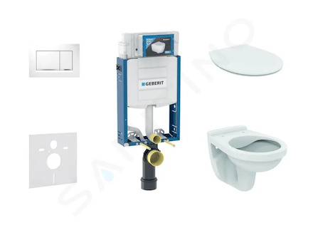 Geberit Kombifix - Set předstěnové instalace, klozet Alpha se sedátkem, tlačítko Sigma30, bílá/chrom 110.302.00.5 ND5