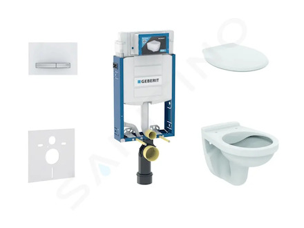 Geberit Kombifix - Set předstěnové instalace, klozet Alpha se sedátkem, tlačítko Sigma50, alpská bílá 110.302.00.5 NR8