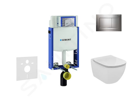 Geberit Kombifix - Set předstěnové instalace, klozetu a sedátka Ideal Standard Tesi, tlačítka Sigma30, chrom 110.302.00.5 NF6