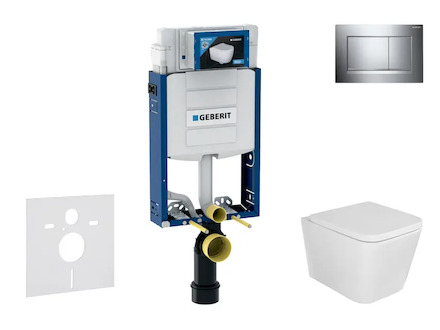 Geberit Kombifix - Set předstěnové instalace, klozetu Arkas a sedátka softclose, tlačítko Sigma20, chrom SANI15CA1108