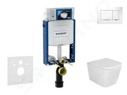 Geberit Kombifix - Set předstěnové instalace, klozetu Arkas a sedátka softclose, tlačítko Sigma30, bílá/chrom SANI15CA3106