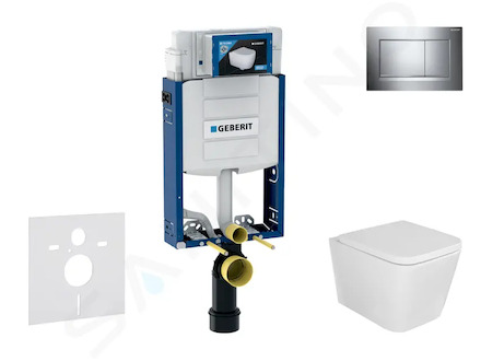 Geberit Kombifix - Set předstěnové instalace, klozetu Arkas a sedátka softclose, tlačítko Sigma30, chrom SANI15CA1108