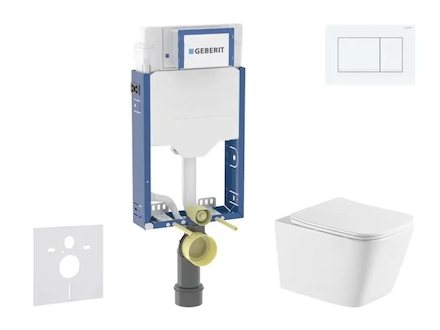 Geberit Kombifix - Set předstěnové instalace, klozetu Arkas I a sedátka softclose, tlačítko Sigma20, bílá/bílá mat SANI15CA3169