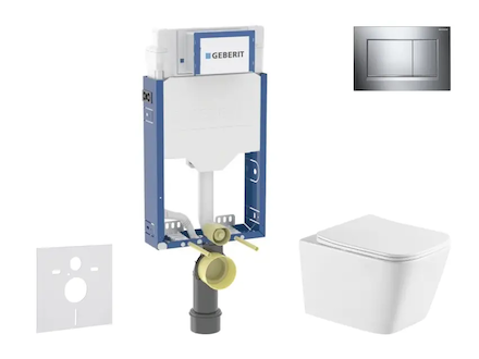 Geberit Kombifix - Set předstěnové instalace, klozetu Arkas I a sedátka softclose, tlačítko Sigma20, chrom SANI15CA1147