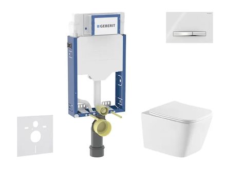 Geberit Kombifix - Set předstěnové instalace, klozetu Arkas I a sedátka softclose, tlačítko Sigma50, chrom/alpská bílá SANI15CA3