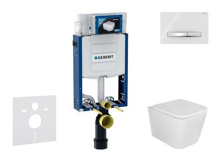 Geberit Kombifix - Set předstěnové instalace, klozetu Arkas I a sedátka softclose, tlačítko Sigma50, chrom/alpská bílá SANI15CA3