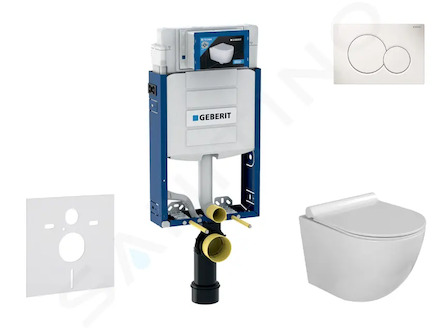 Geberit Kombifix - Set předstěnové instalace, klozetu Gaia a sedátka softclose, tlačítko Sigma01, alpská bílá SANI15CA3107