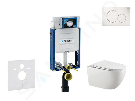 Geberit Kombifix - Set předstěnové instalace, klozetu Gaia a sedátka softclose, tlačítko Sigma01, alpská bílá SANI15CA3116