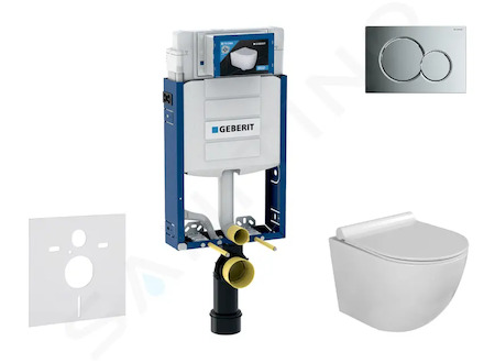 Geberit Kombifix - Set předstěnové instalace, klozetu Gaia a sedátka softclose, tlačítko Sigma01, lesklý chrom SANI15CA1110