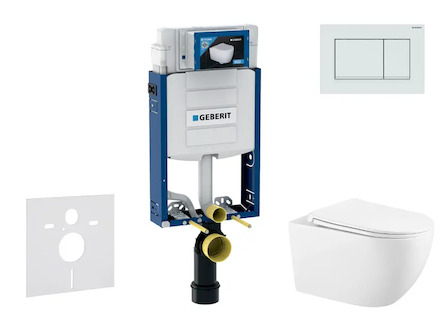 Geberit Kombifix - Set předstěnové instalace, klozetu Gaia a sedátka softclose, tlačítko Sigma20, bílá/bílá mat SANI15CA3127