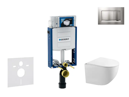 Geberit Kombifix - Set předstěnové instalace, klozetu Gaia a sedátka softclose, tlačítko Sigma20, chrom mat/chrom SANI15CA1120