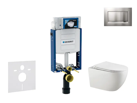 Geberit Kombifix - Set předstěnové instalace, klozetu Gaia a sedátka softclose, tlačítko Sigma20, chrom mat/chrom SANI15CA1124