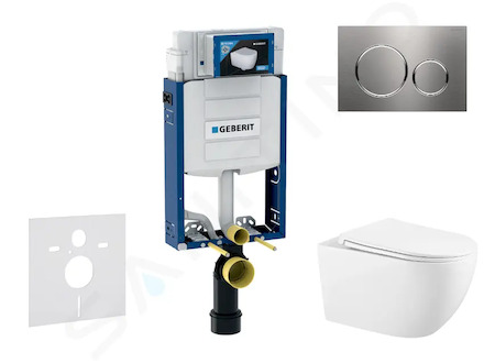 Geberit Kombifix - Set předstěnové instalace, klozetu Gaia a sedátka softclose, tlačítko Sigma20, nerez SANI15CA6102