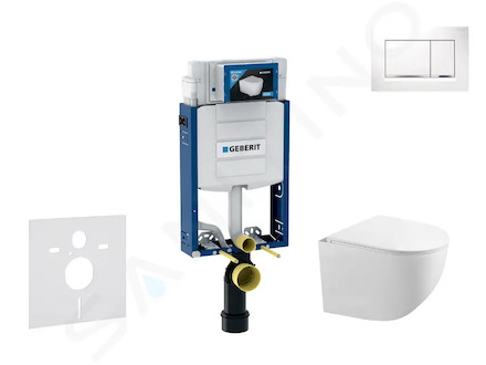 Geberit Kombifix - Set předstěnové instalace, klozetu Gaia a sedátka softclose, tlačítko Sigma30, bílá/chrom SANI15CA3115