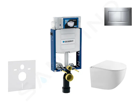 Geberit Kombifix - Set předstěnové instalace, klozetu Gaia a sedátka softclose, tlačítko Sigma30, chrom/chrom mat SANI15CA1119