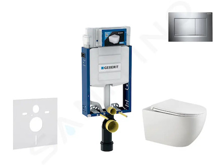 Geberit Kombifix - Set předstěnové instalace, klozetu Gaia a sedátka softclose, tlačítko Sigma30, chrom/chrom mat SANI15CA1123