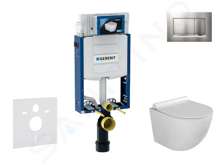 Geberit Kombifix - Set předstěnové instalace, klozetu Gaia a sedátka softclose, tlačítko Sigma30, chrom mat/chrom SANI15CA1112
